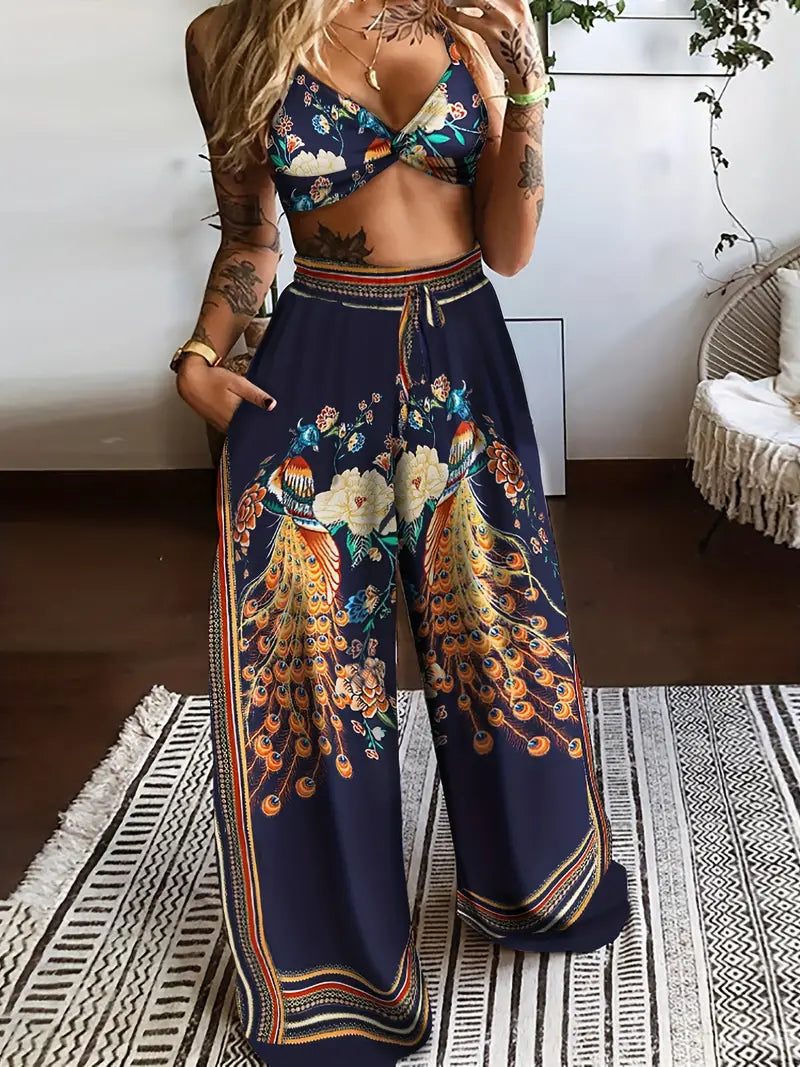 Butterfly Print Two-piece Set
